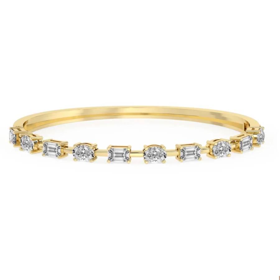 Emerald & Oval Fusion Lab armbånd med lås